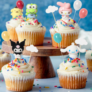 Lidmada 20Pcs Rainbow Kitty Cake Topper Banner Hel...